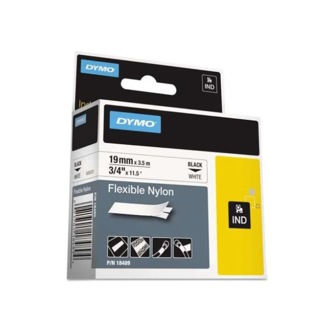 DYMO Rhino Polyester Etikettencassette 19 mm x 35 m Zwart op Wit DYMO Rhino Polyester Etikettencassette 19 mm x 35 m Zwart op Wit