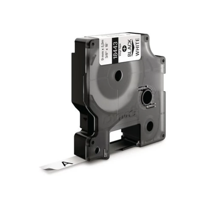 DYMO Rhino Vinyl Etikettencassette 9 mm x 55 m Zwart op Wit