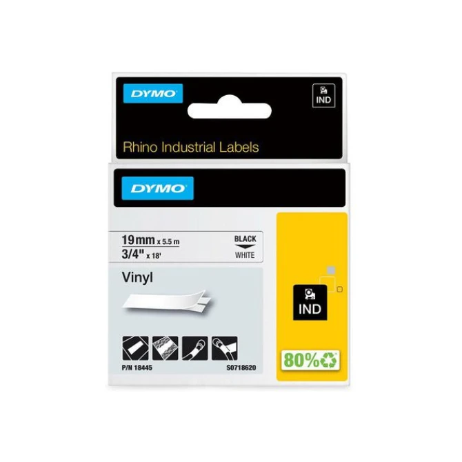 DYMO Rhino tape 19 mm wit vinyl DYMO Rhino tape 19 mm wit vinyl