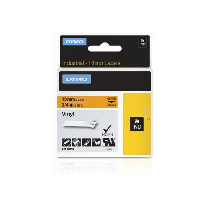 DYMO Rhino tapes Vinyl 19mm oranje S0718500 DYMO Rhino tapes Vinyl 19mm oranje S0718500