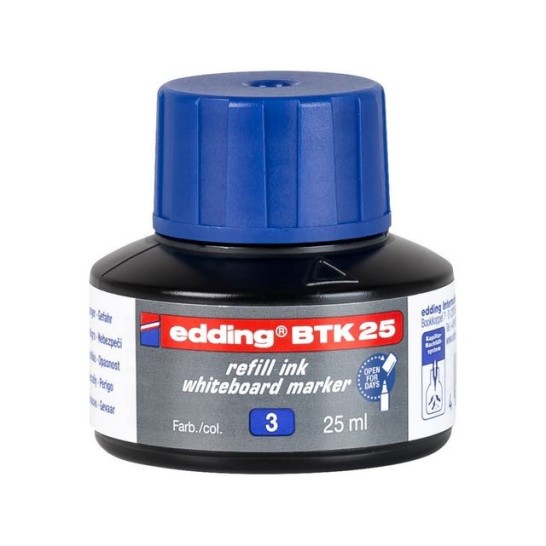 EDDING BTK 25-inktnavulling voor EDDING EcoLine 28 en 29 whiteboardmarkers blauw (fles 25 milliliter)