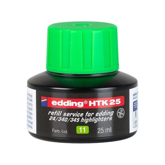 EDDING HTK-25 Inktnavulling Markeerstift 25ml Lichtgroen (fles 25 milliliter)