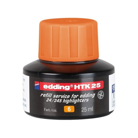 EDDING HTK-25 Inktnavulling Markeerstift 25ml Oranje (fles 25 milliliter)