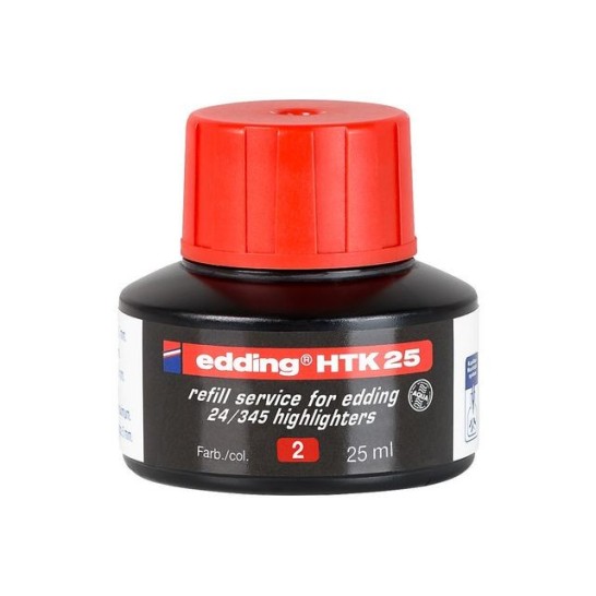 EDDING HTK-25 Inktnavulling Markeerstift 25ml Rood (fles 25 milliliter)