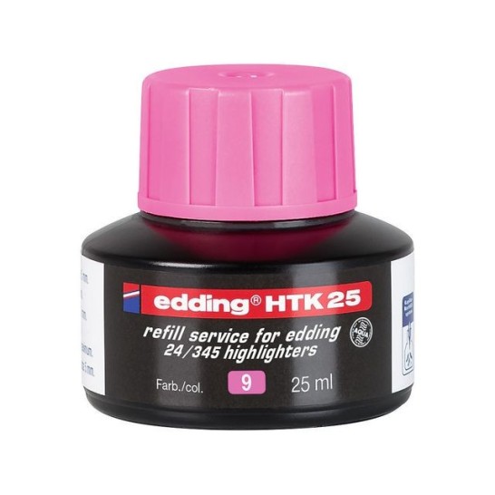 EDDING HTK-25 Inktnavulling Markeerstift 25ml Roze (fles 25 milliliter)