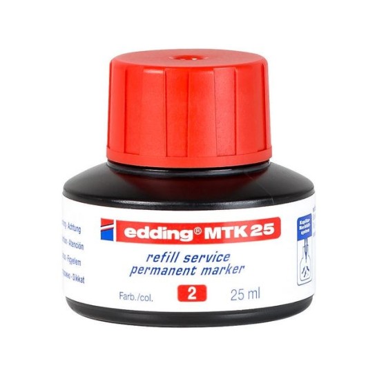 EDDING MTK 25 Inkt Permanent 25 ml Rood (fles 25 milliliter)
