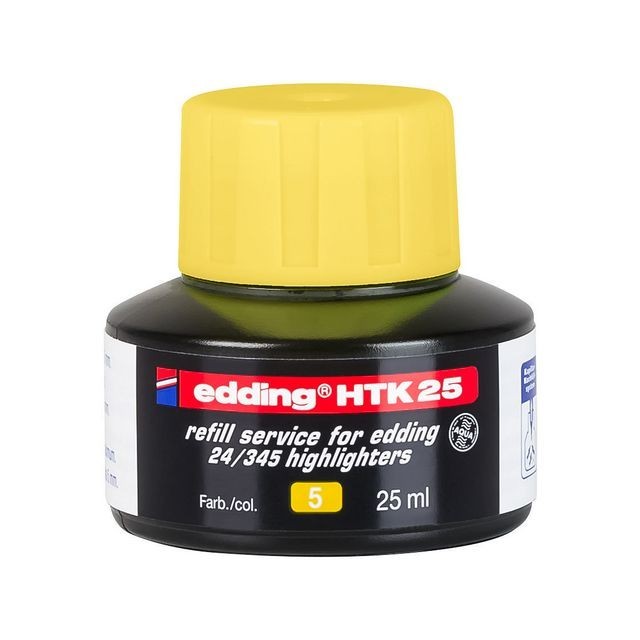 Inkt Edding tekstm HTK-25 geel 25ml