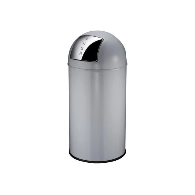 EKO Pushcan 40L afvalbak chroom