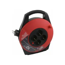 ETM Kabelbox 10 meter/ 4x contacten 3 x 10 mm2 vinyl snoer zwart/rood