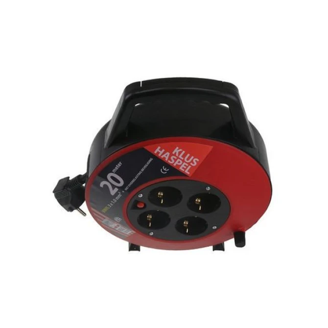 ETM Kabelbox 20 meter/ 4x contacten 3 x 10 mm2 vinyl snoer zwart/rood