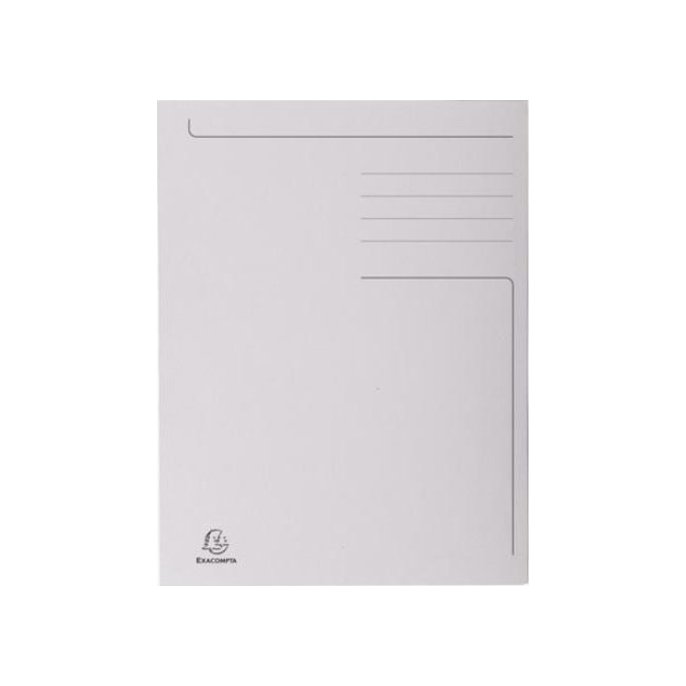 EXACOMPTA 3-Klepsmap Folio 280 g/m² Gerecycled karton Grijs (pak 50 stuks) EXACOMPTA 3-Klepsmap Folio 280 g/m² Gerecycled karton Grijs (pak 50 stuks)