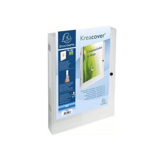 EXACOMPTA KreaCover A4 Documentenbox 330 x 240 x 40 mm PP Wit Transparant (pak 5 stuks)