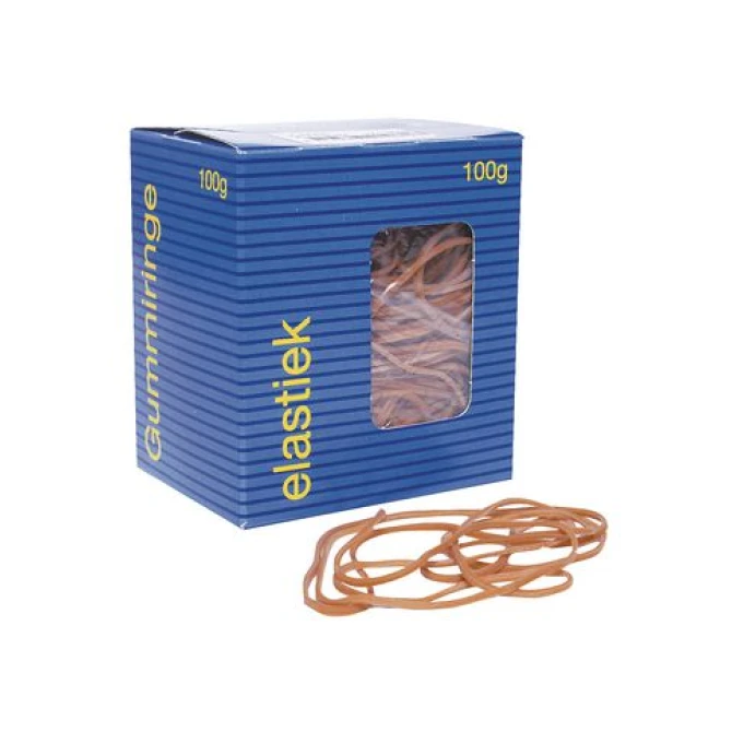 Elastiek nr 24 125 x 15 mm Naturel (doos 100 gram) Elastiek nr 24 125 x 15 mm Naturel (doos 100 gram)