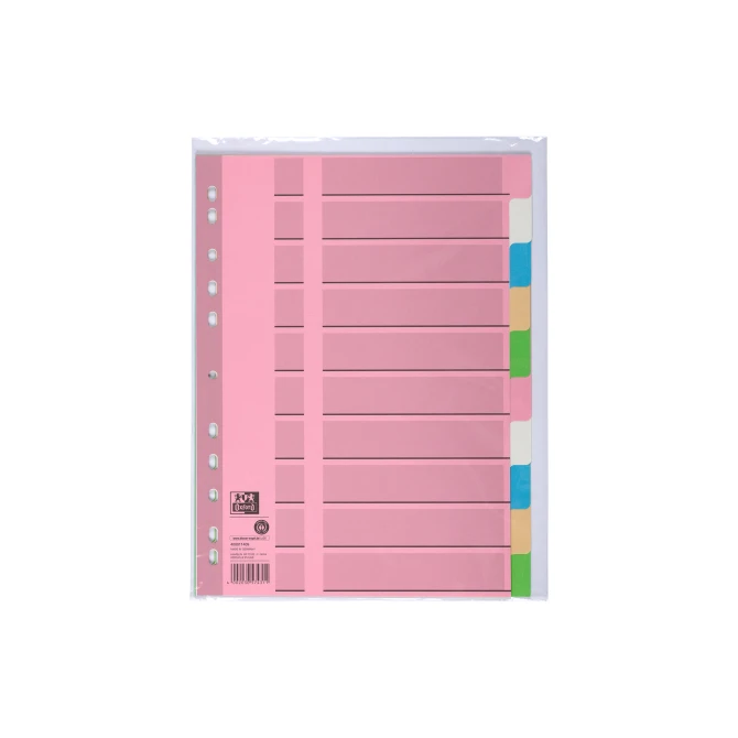 elba A4 Tabbladen 11-rings Perforatie Karton Onbedrukt Assorti (set 10 vel)