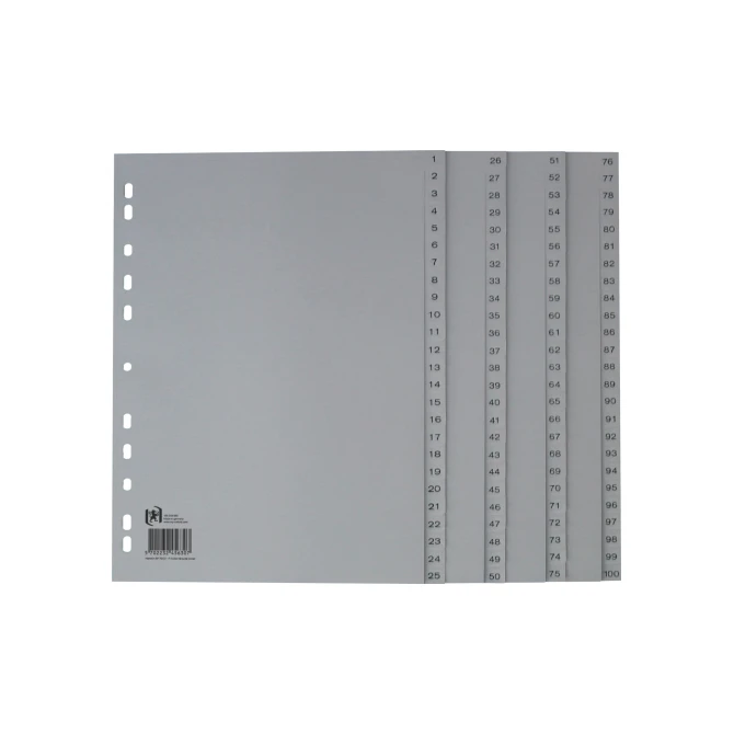 elba Tabblad A4 1-100 PP Grijs (set 100 stuks)