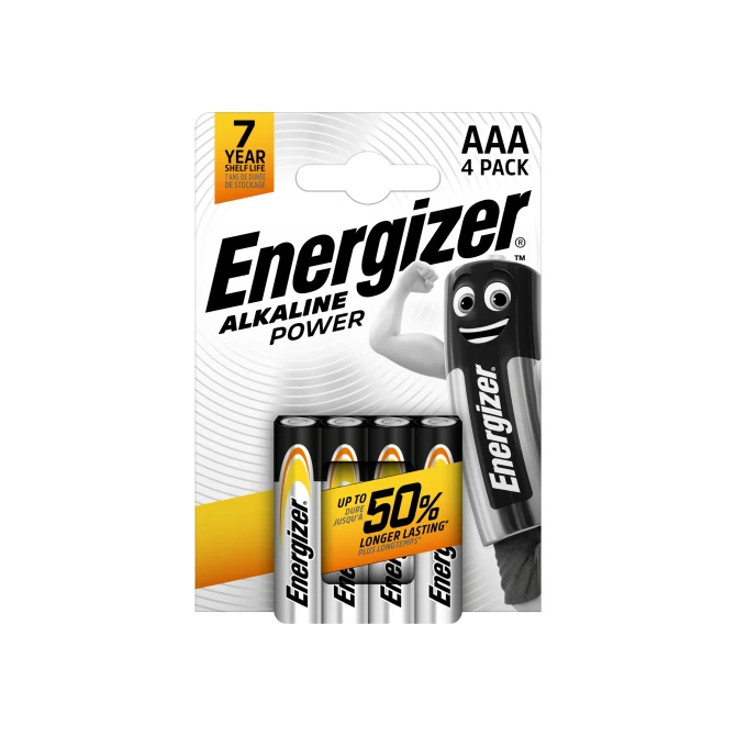Energizer Alkaline Power AAA Batterij 1.5 V (pak 4 stuks)