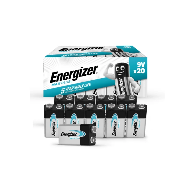 Energizer Energizer Max Plus 9V Batterij (pak 20 stuks) Energizer Energizer Max Plus 9V Batterij (pak 20 stuks)