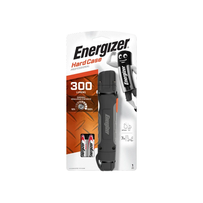 ENERGIZER Hard Case Professional® 2AA-zaklamp LED-lampen zwart / grijs ENERGIZER Hard Case Professional® 2AA-zaklamp LED-lampen zwart / grijs