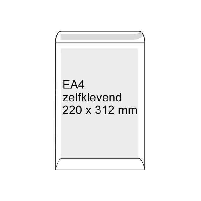 Envelop 220x312mm bordrug P/S wit (100 stuks)