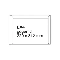Envelop 220x312mm gom wit (250 stuks) Envelop 220x312mm gom wit (250 stuks)