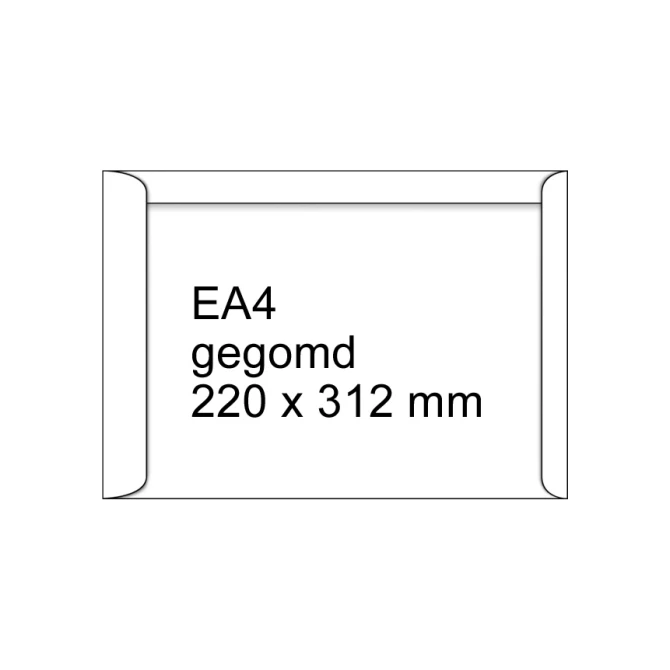 Envelop 220x312mm gom wit (25 stuks)0