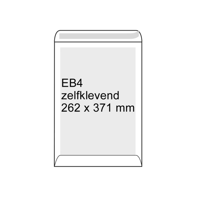 Envelop 262x371mm bordrug P/S wit (10 stuks)