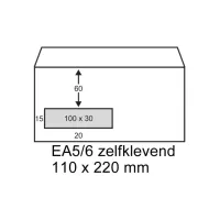 Envelop Raadhuis 110x220mm VL P/S/pk200