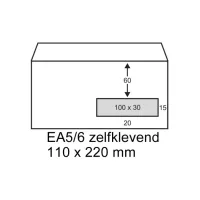 Envelop Raadhuis 110x220mm VR P/S (500 stuks)