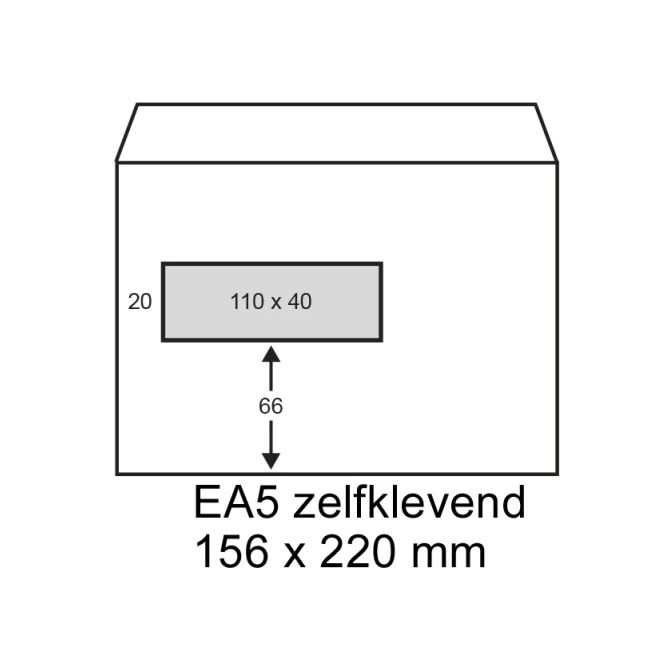 Envelop Raadhuis 156x220 VL P/S (500 stuks)
