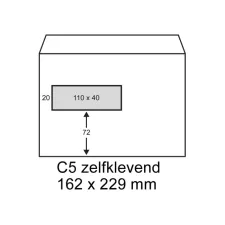 Envelop Raadhuis 162x229mm VL P/S (100 stuks)