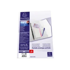 Exacompta Enveloptas A4 PP perf. transp/pk5