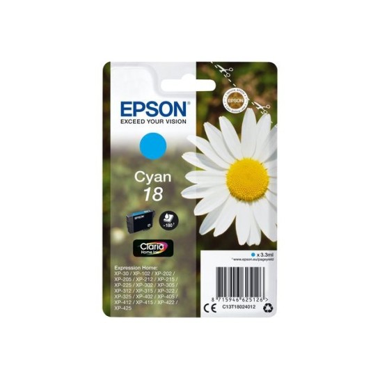 Epson 18 Inktcartridge Cyaan (blister 1 stuk)