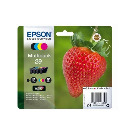 Epson 29 Inktcartridge Multipack Zwart en kleur (pak 4 stuks)