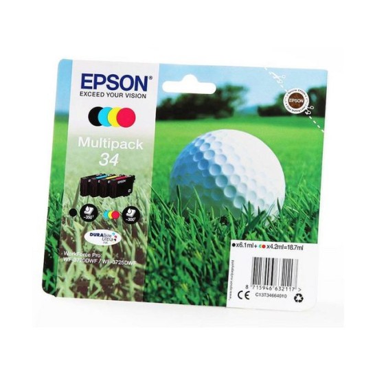 Epson 34 Inktcartridge Multipack Zwart en kleur (blister 4 stuks)