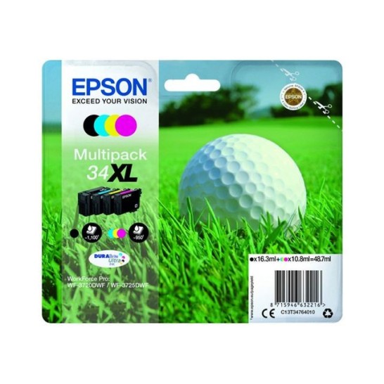 Epson 34XL Inktcartridge Multipack Zwart en kleur (blister 4 stuks)