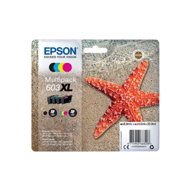Epson 603XL Inktcartridge Multipack Zwart en kleur (pak 4 stuks)
