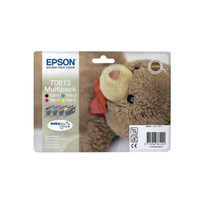 Epson T0615 Inktcartridge Multipack Zwart en kleur (pak 4 stuks)