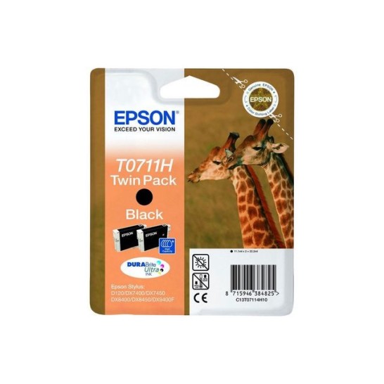 Epson T0711 Inktcartridge Dual Pack Zwart (pak 2 stuks)