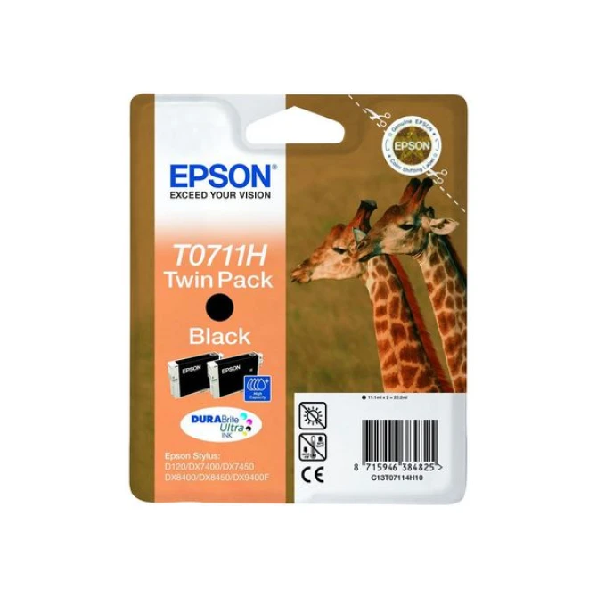 Epson T0711 Inktcartridge Dual Pack Zwart (pak 2 stuks)