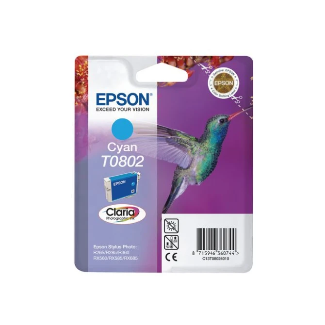 Epson T0802 Inktcartridge Cyaan