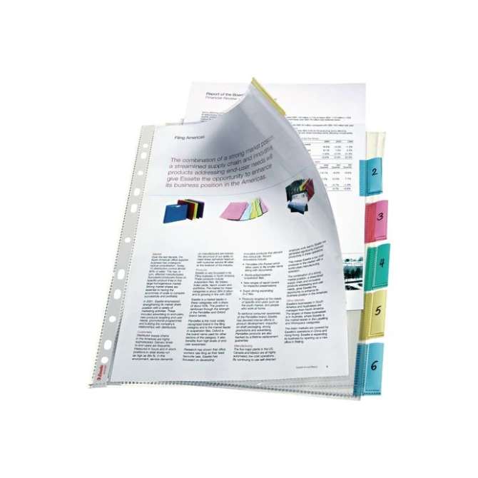 ESSELTE A4 Showtas met 6 Venstertabs PP 130 micron 11-gaats Transparant