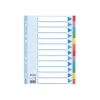 ESSELTE Gekleurde kartonnen tabbladen A4 11 rings 2 x 6 kleuren ESSELTE Gekleurde kartonnen tabbladen A4 11 rings 2 x 6 kleuren