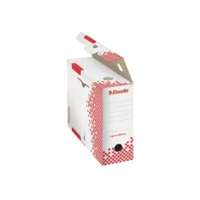 ESSELTE Speedbox Archiefdoos Karton 250 x 100 x 350 mm Wit met Rood (pak 25 stuks)