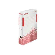 ESSELTE Speedbox Archiefdoos Karton 250 x 80 x 350 mm Wit met Rood (doos 25 stuks)