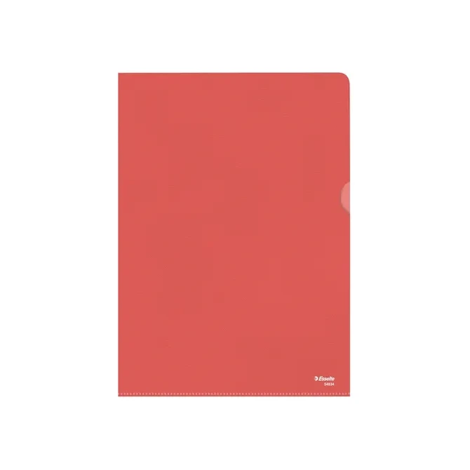 Esselte Zichtmap L-map A4 105 micron PP Rood (1 pak x 100 stuks)