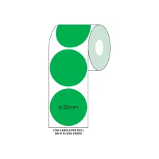Staples Etiket SPLS 35mm rond groen/rl2000 (1 rol x 2000 stickers)