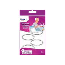 Avery Etiket 55x30mm ovaal oplosbaar wt/bl18 Avery Etiket 55x30mm ovaal oplosbaar wt/bl18