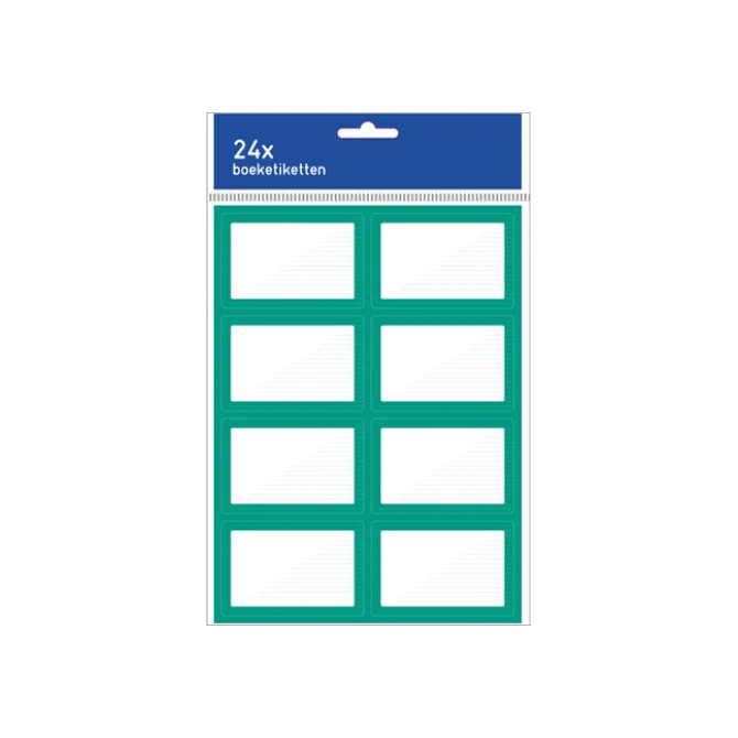 Kangaro Etiket 75x50mm rand groen/pk24