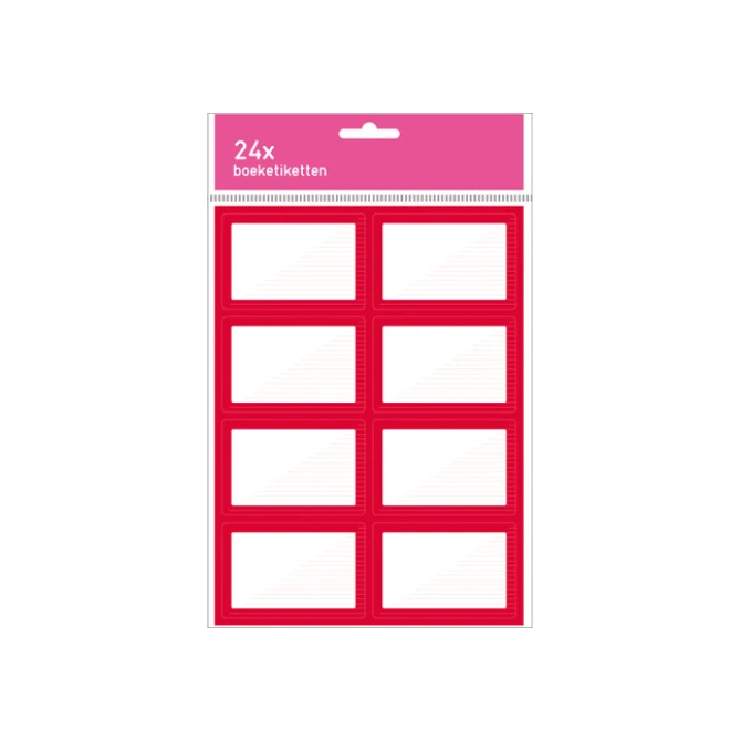 Kangaro Etiket 75x50mm rand rood/pk24