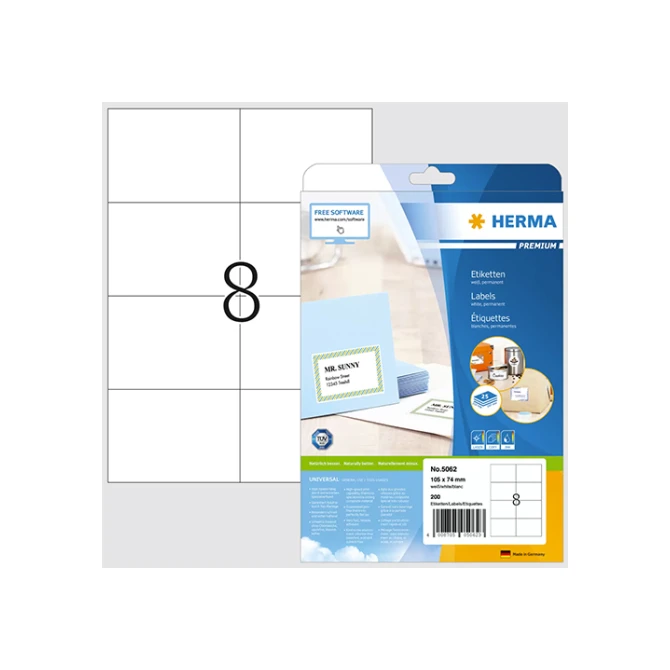 HERMA Etiket ILC 105x74mm prem wit/pk 200